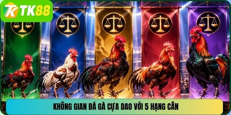 Không gian đá gà cựa dao với 5 hạng cân