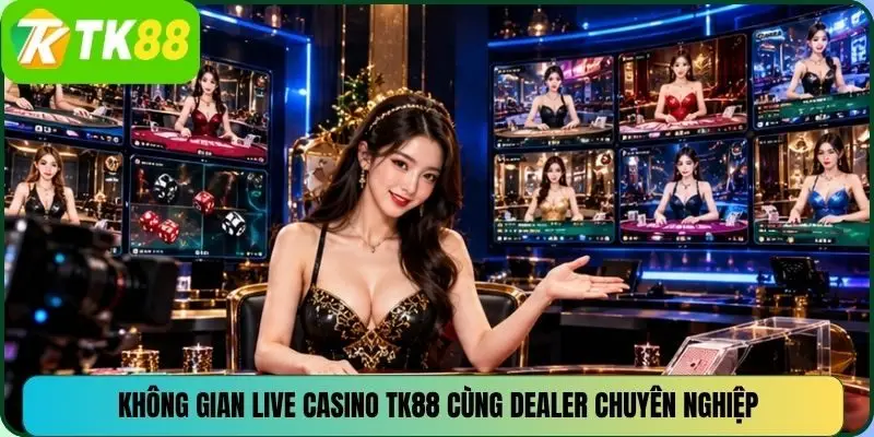 Không gian Live Casino TK88 cùng dealer chuyên nghiệp
